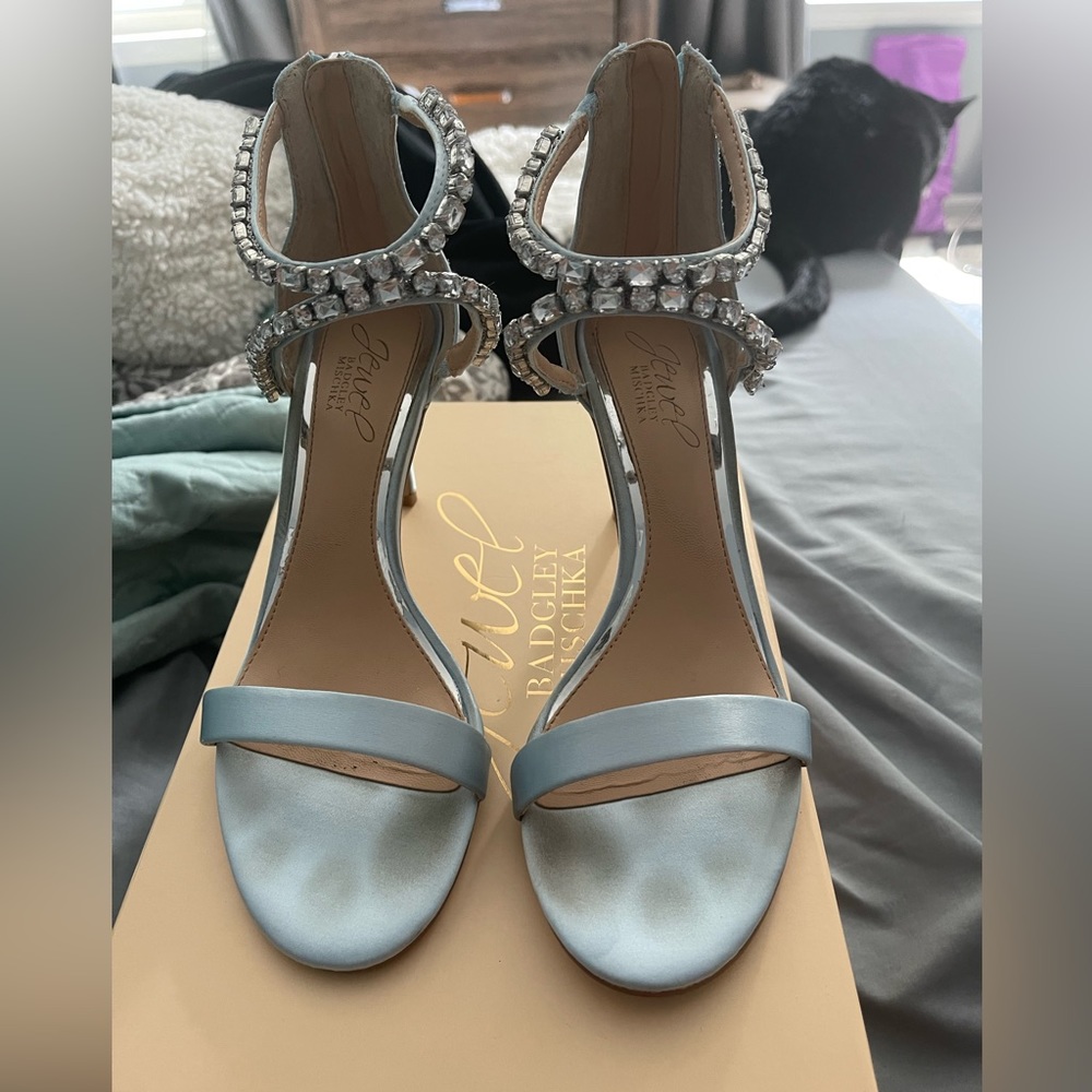 Light blue size 6.5 Badgeley Mischa Heels worn once